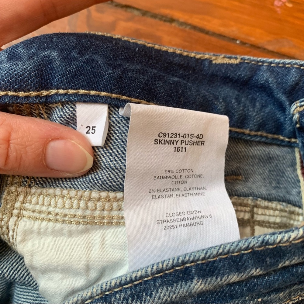 Closed denim skinny pusher jeans 25 - Picture 8 of 9